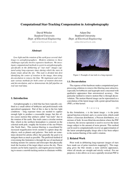 Computational Star-Tracking Compensation in Astrophotography