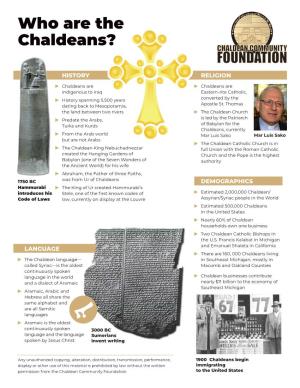 Who Are the Chaldeans? CHALDEAN COMMUNITY FOUNDATION HISTORY RELIGION
