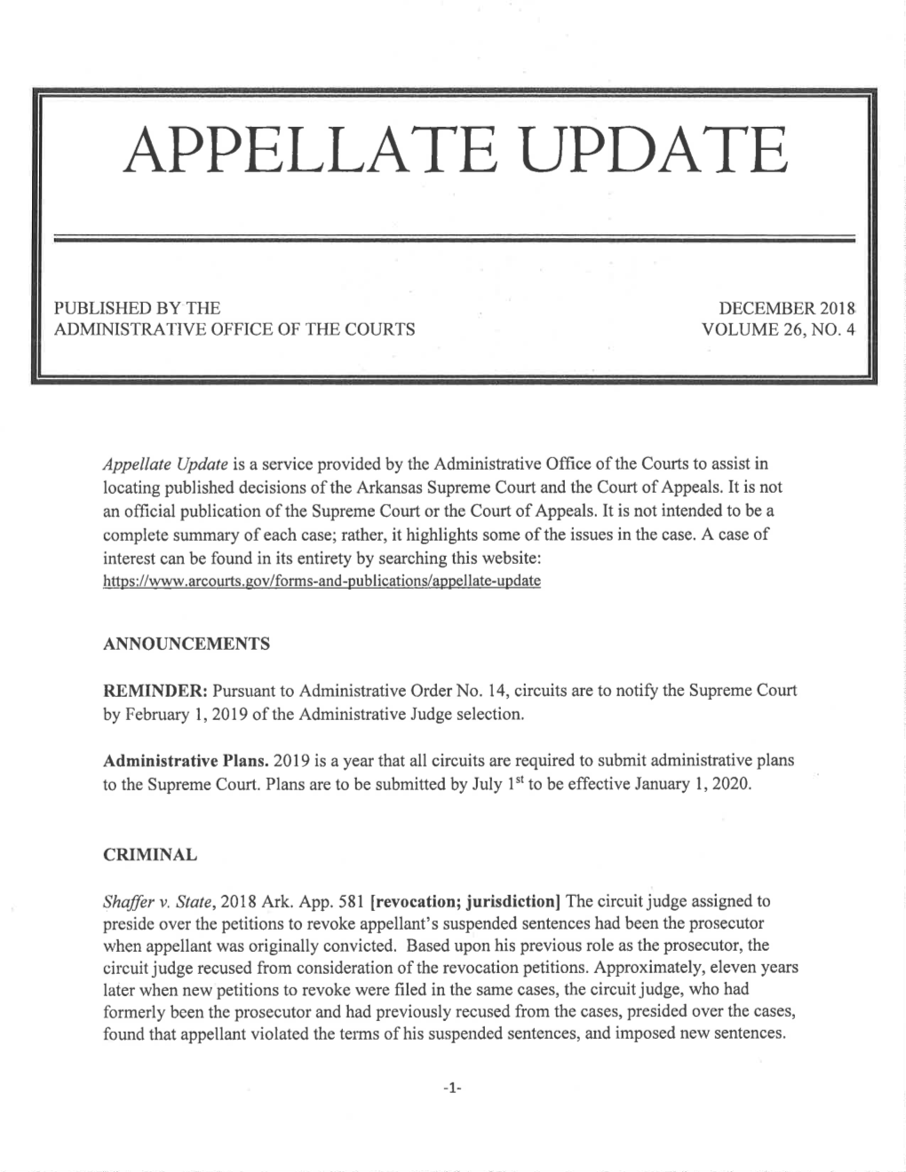 Appellate Update December 2018