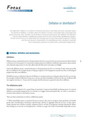 Deflation Or Disinflation?