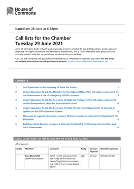 View Call List: Chamber PDF File 0.08 MB