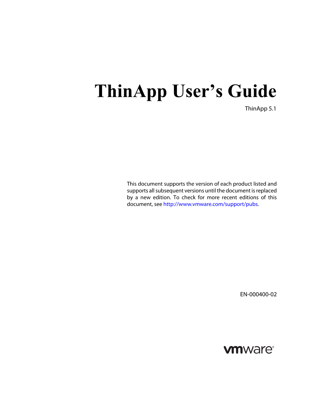 Vmware Thinapp User's Guide