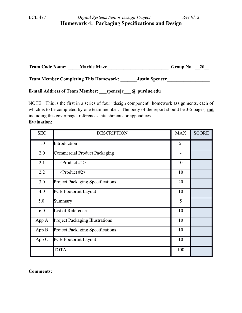 Homework 4: Packaging Specifications and Design