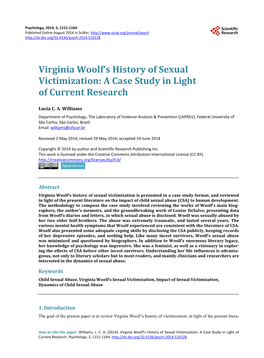 Virginia Woolf's History of Sexual Victimization