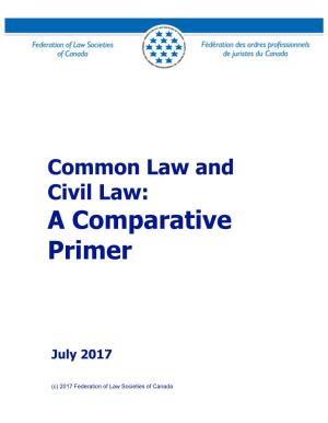 Common Law and Civil Law a Comparative Primer