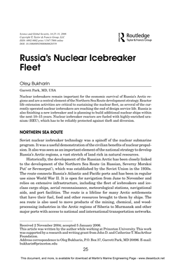 Russia's Nuclear Icebreaker Fleet