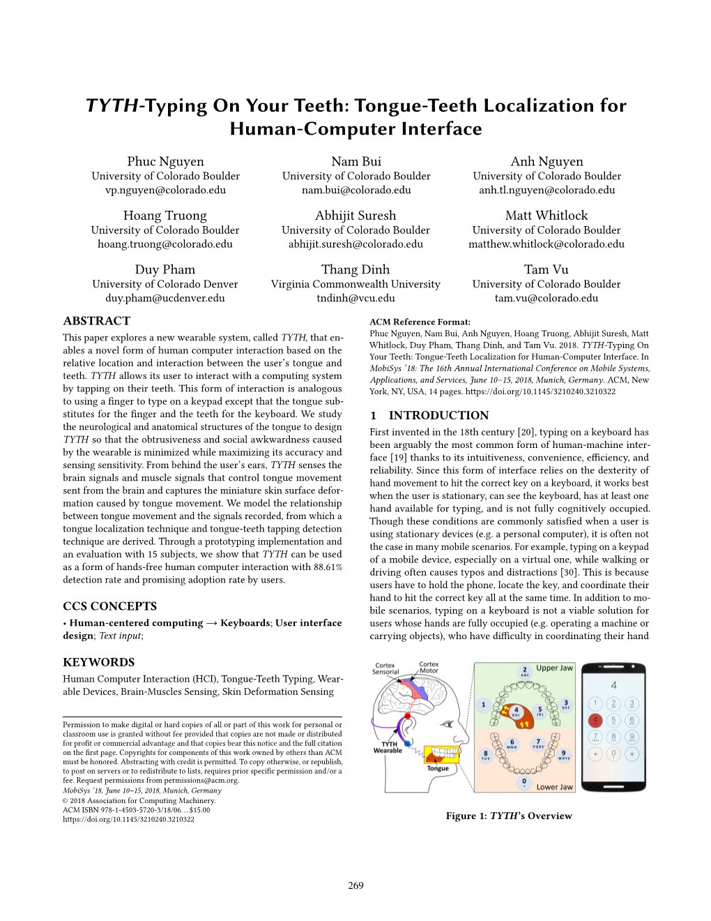 Tongue-Teeth Localization for Human-Computer Interface