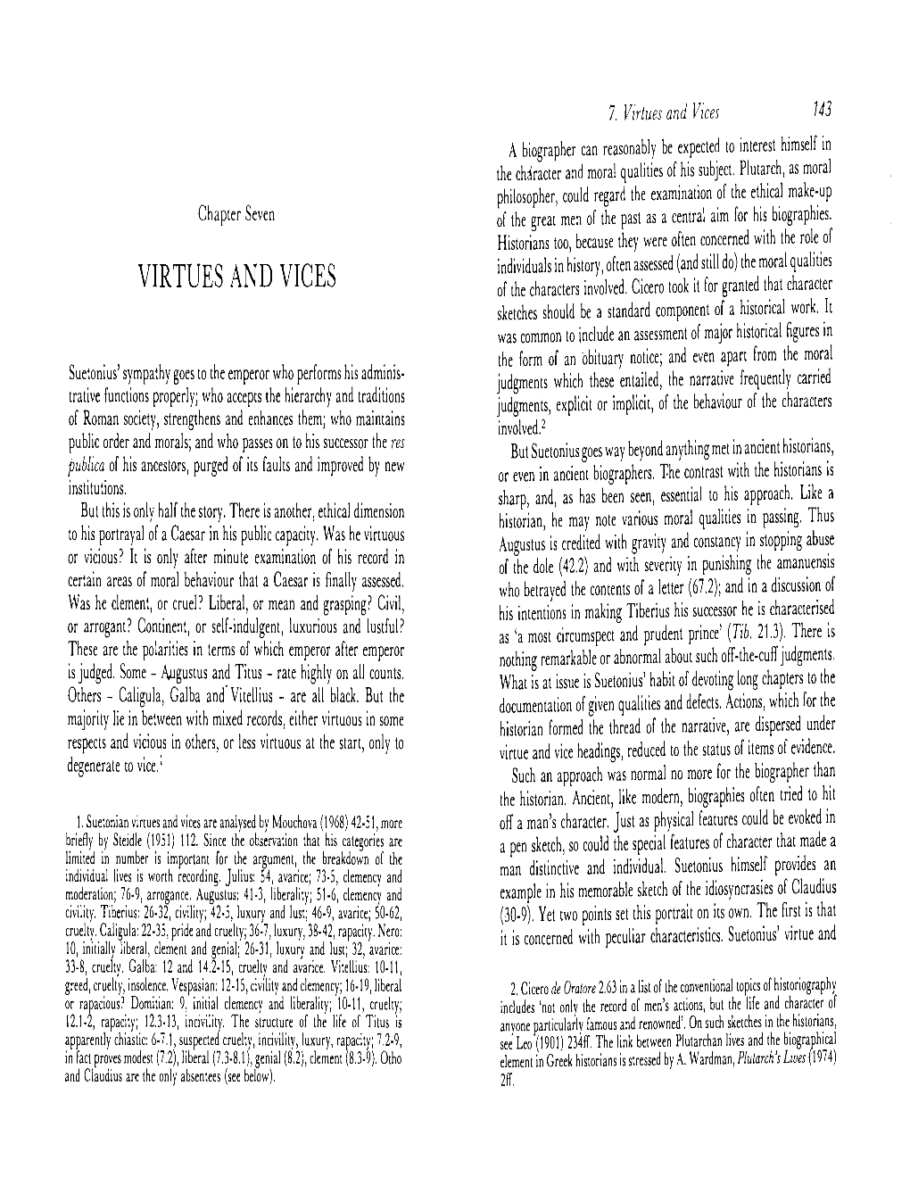 Virtues and Vices 145 Vice Chapt~Rsare Not to Be Understood Primarily As a Means of Virtues in the Language of Public Life Djstmguishmg Character