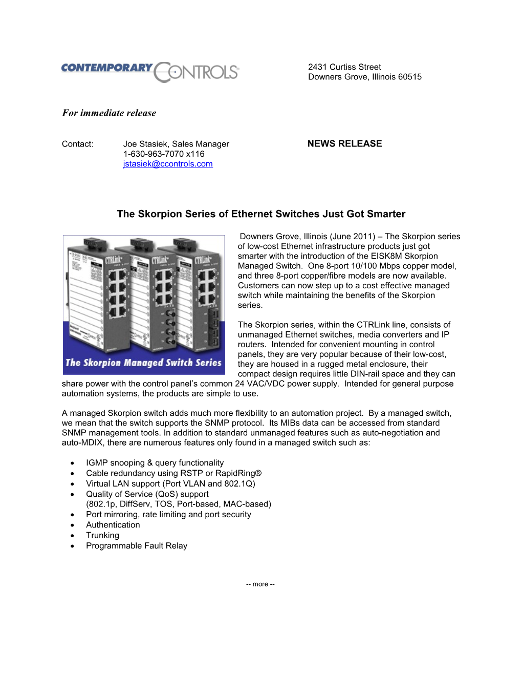 The Skorpion Series of Ethernet Switches Just Got Smarter