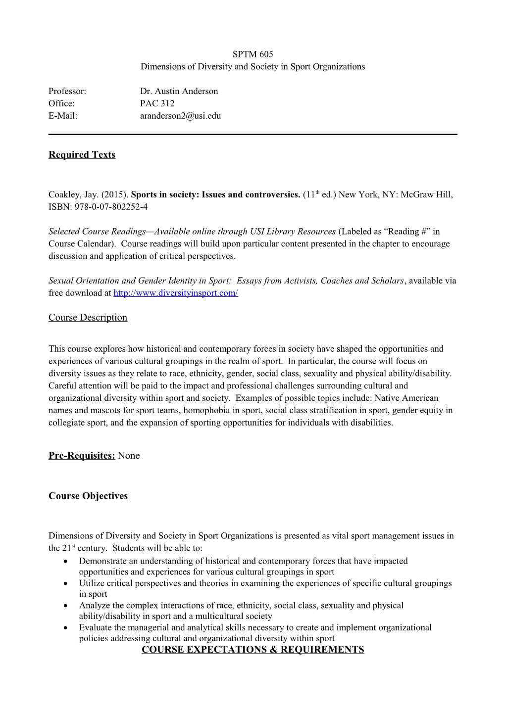 Dimensions of Diversity and Society in Sport Organizations