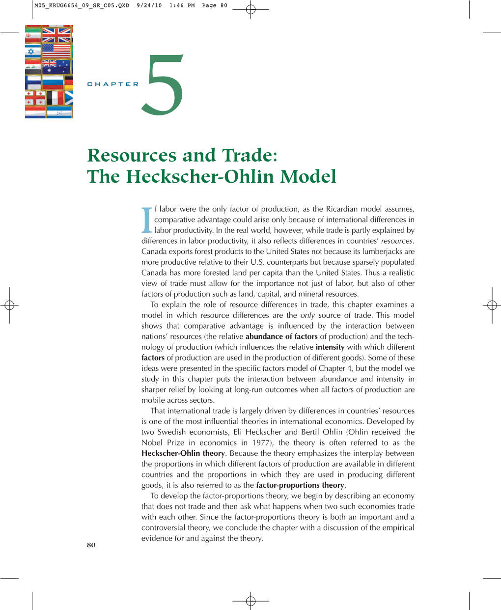 Resources and Trade: the Heckscher-Ohlin Model
