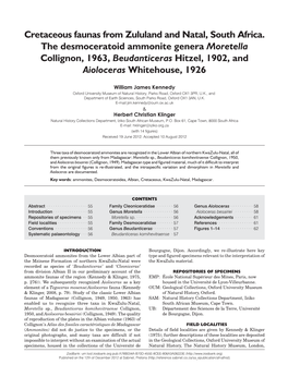 Cretaceous Faunas from Zululand and Natal, South Africa. The