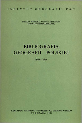 Bibliografia Geografii Polskiej 1965-1966