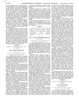 CONGRESSIONAL RECORD— Extensions of Remarks E1852 HON
