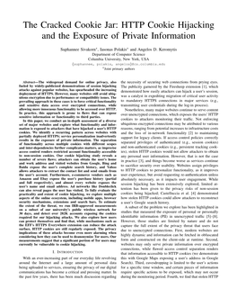 The Cracked Cookie Jar: HTTP Cookie Hijacking and the Exposure of Private Information