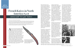 French Knives in North America