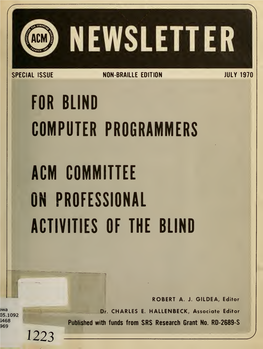 ACM Report on Blind Programmers