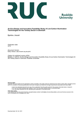 An Eco-Design and Innovation Feasibility Study of Low-Carbon Illumination Technologies for the Tertiary Sector in Denmark