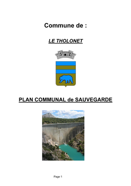 Le Plan Communal De Sauvegarde (PCS)