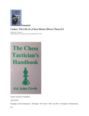 Emanuel Lasker: the Life of a Chess Master (Dover Chess)