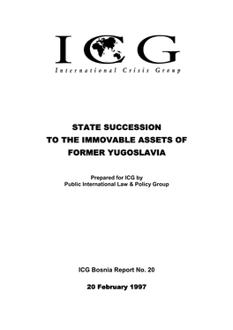 State Succession to the Immovable Assets of Former Yugoslavia