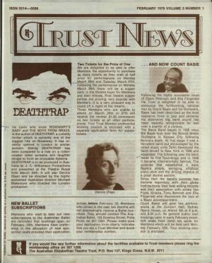 Trust News February 1979 Volume 3 Number 1