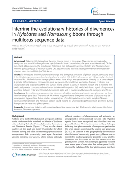 Inferring the Evolutionary Histories of Divergences in Hylobates and Nomascus Gibbons Through Multilocus Sequence Data