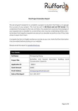 Final Evaluation Report