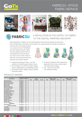 Fabric2u- Stock Fabric Service