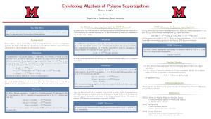 Enveloping Algebras of Poisson Superalgebras Thomas Lamkin