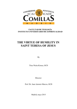 The Virtue of Humility in Saint Teresa of Jesus