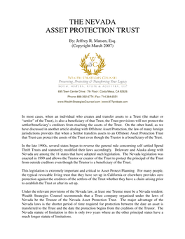 The Nevada Asset Protection Trust