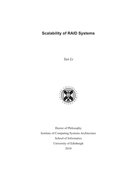 Scalability of RAID Systems