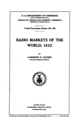 Radio Markets of the World, 1932