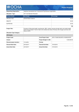 Healthnet International and Transcultural Psychosocial Organization Allocation Type