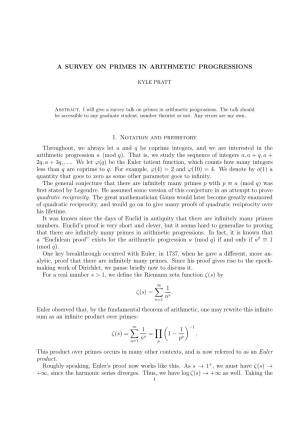 A Survey on Primes in Arithmetic Progressions