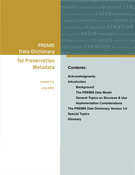 PREMIS Data Dictionary for Preservation Metadata, Version