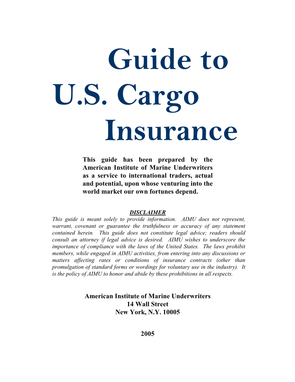 Guide to U.S. Cargo Insurance