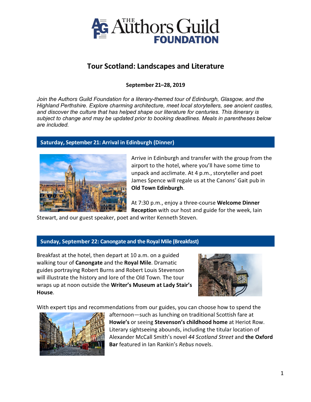 Tour Scotland: Landscapes and Literature