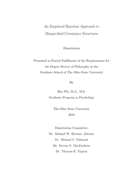 An Empirical Bayesian Approach to Misspecified Covariance Structures