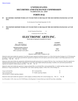ELECTRONIC ARTS INC. (Exact Name of Registrant As Specified in Its Charter)