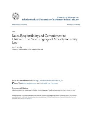 The New Language of Morality in Family Law
