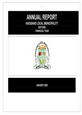 NW391 Kagisano Annual Report 2007-08