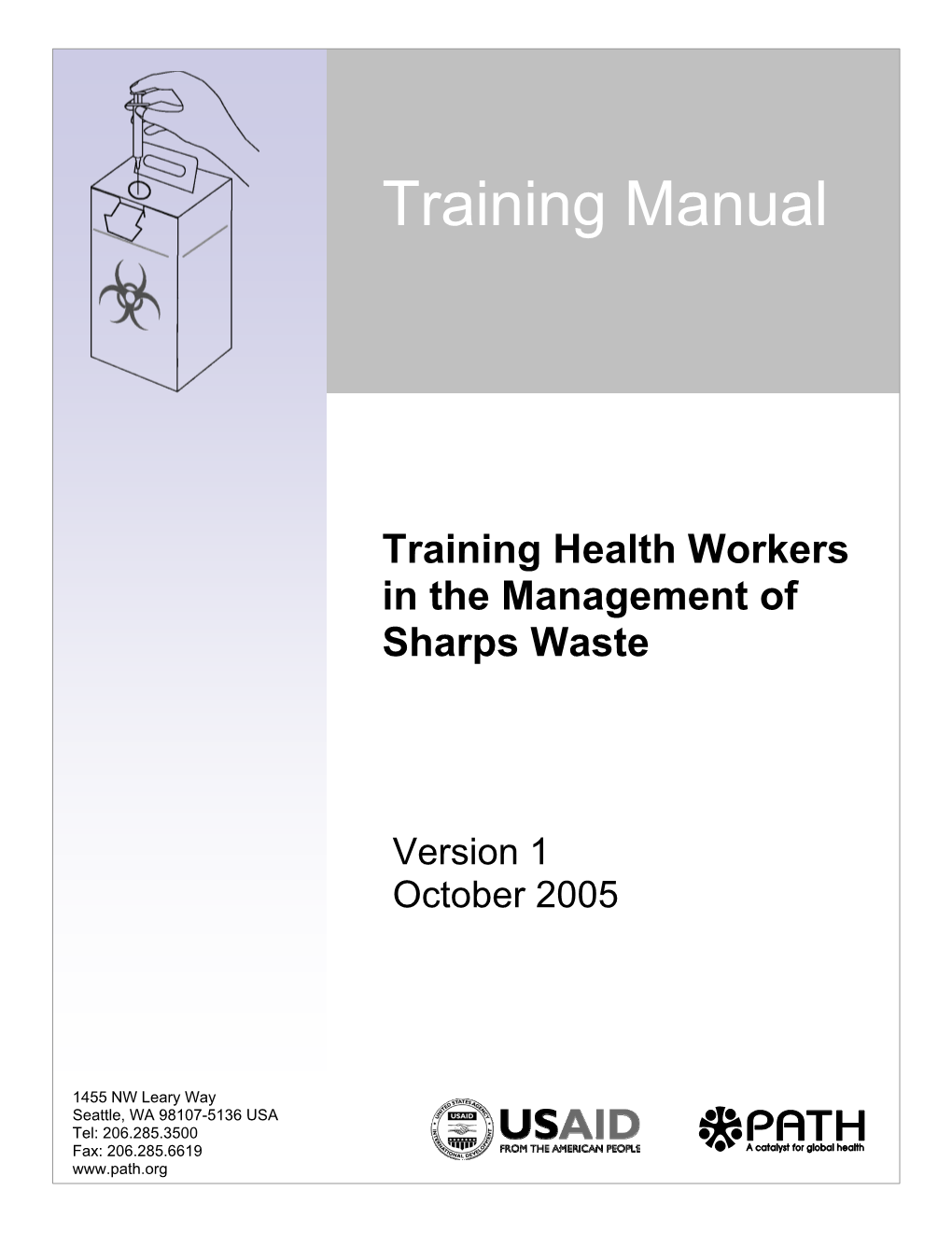 Training Health Workers in the Management of Sharps Waste