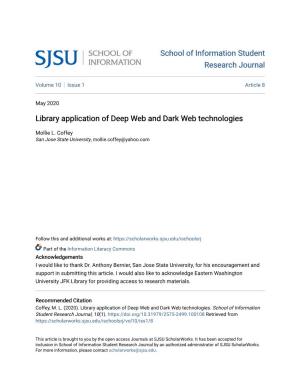 Library Application of Deep Web and Dark Web Technologies