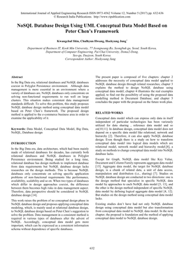 Nosql Database Design Using UML Conceptual Data Model Based on Peter Chen’S Framework