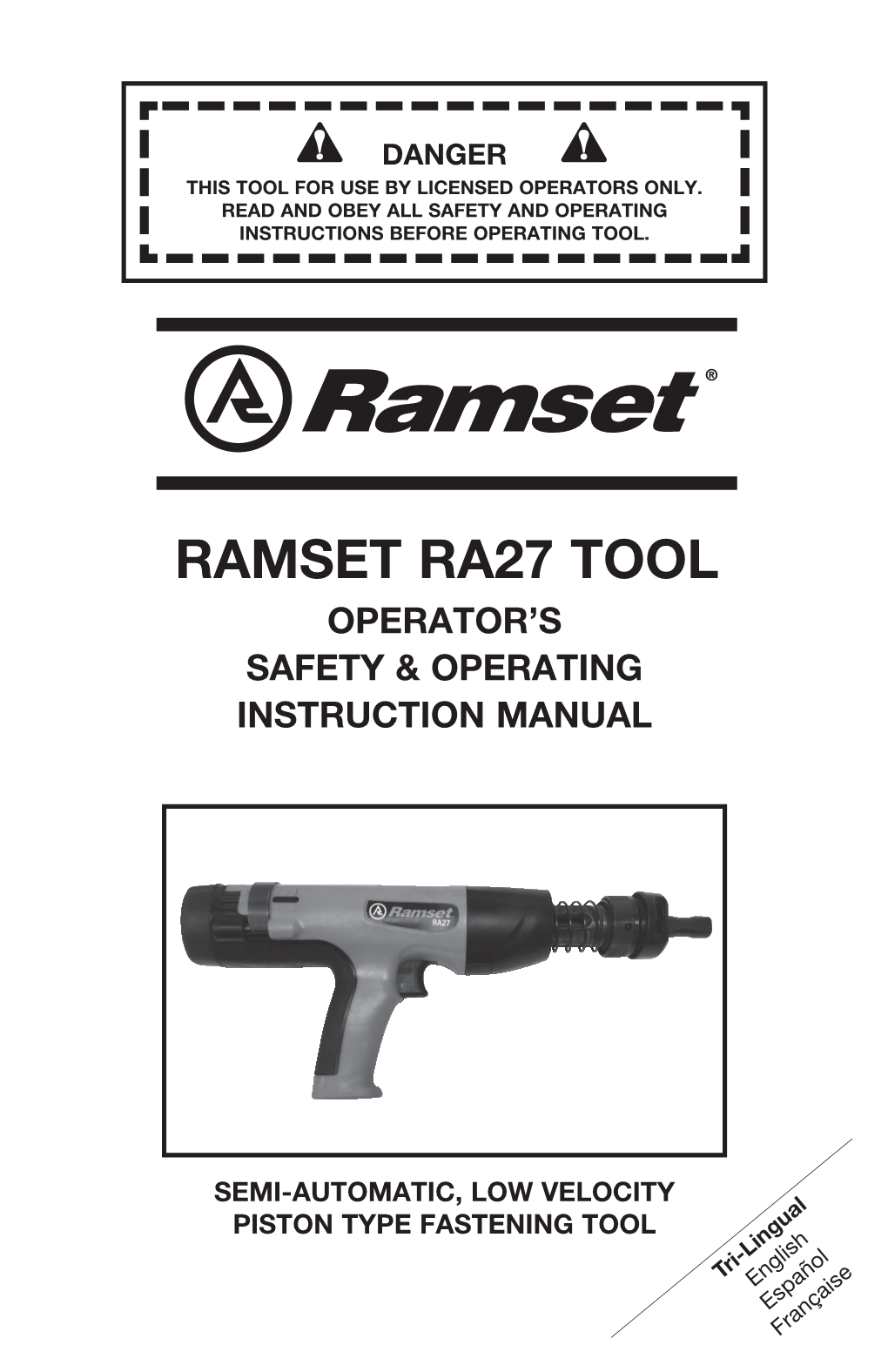 RA27 Operator Manual 3-21