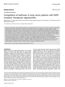 Coregulation of Pathways in Lung Cancer Patients With