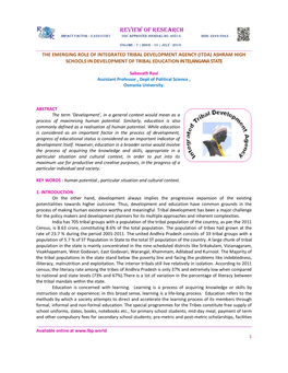 Review of Research Impact Factor : 5.2331(Uif) Ugc Approved Journal No