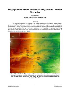 Orographic Precipitation Patterns Resulting from the Canadian River Valley